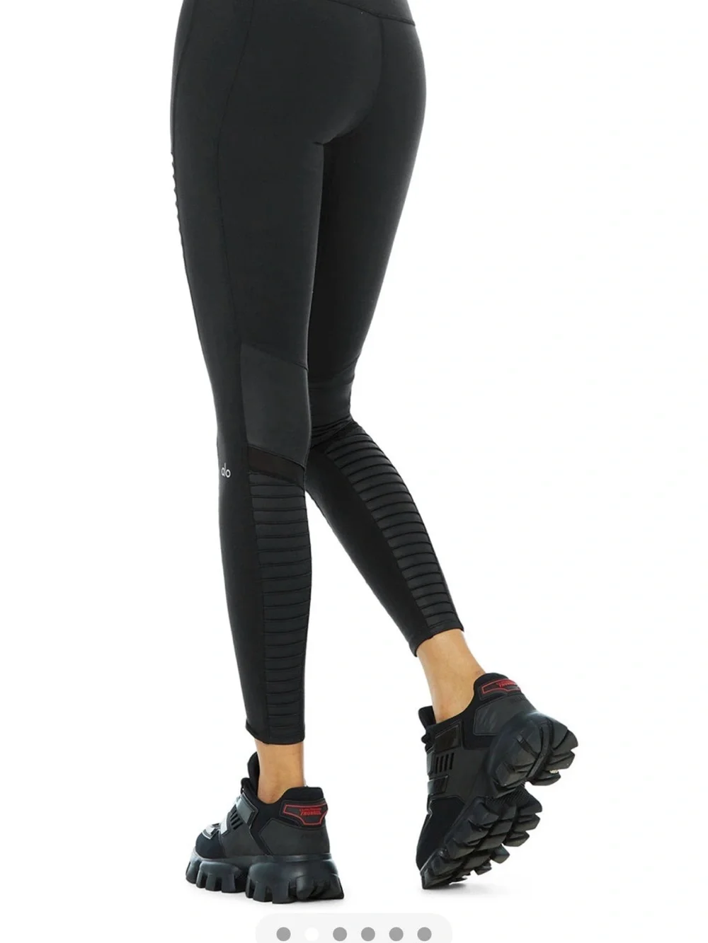 ALO Yoga Black High-Waist Moto-Panel Leggings